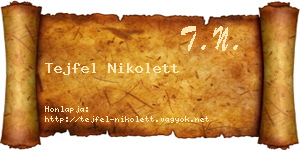 Tejfel Nikolett névjegykártya