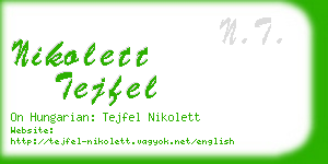 nikolett tejfel business card